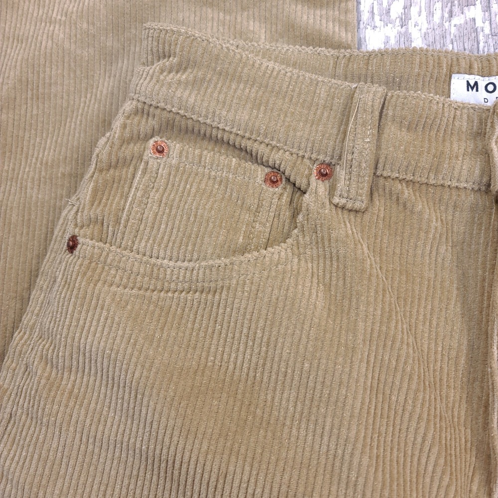 Motel Parallel Trouser Cord Women Size Medium Sand Beige Wide Leg Corduroy Pants - Picture 5 of 9